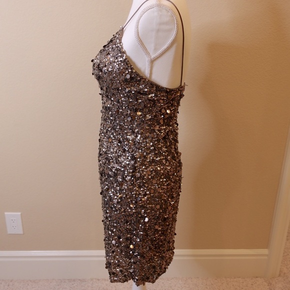 Adrianna Papell Petite Bronze Sequin Evening Dress - Picture 4 of 16